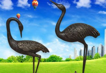 黃銅丹頂鶴銅雕 仿古動(dòng)物銅雕