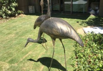公園丹頂鶴銅雕 街頭動物銅雕