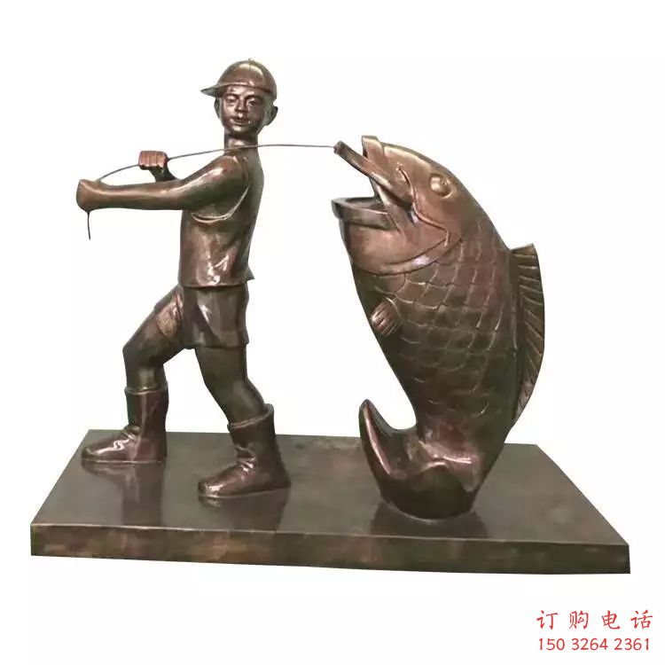 紫銅鯉魚銅雕廠家 仿古動物銅雕