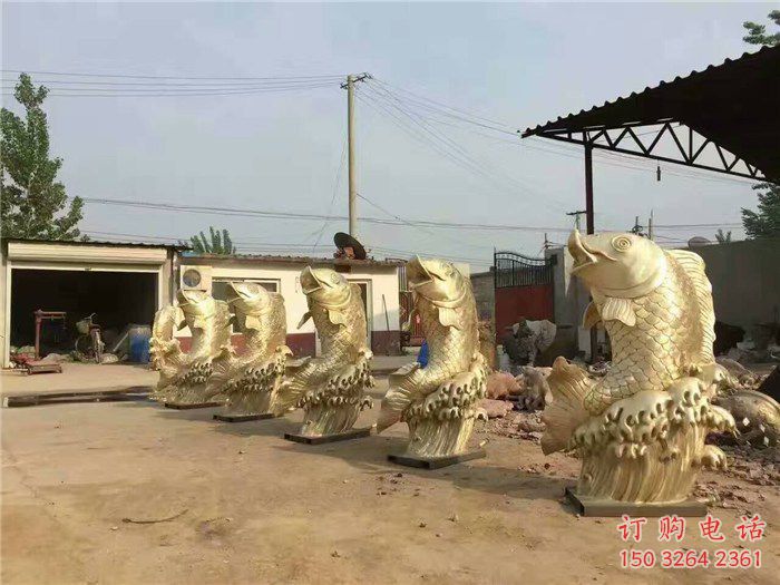 別墅鯉魚銅雕廠家 公園動(dòng)物銅雕