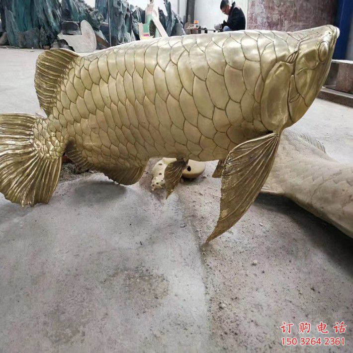 彩繪鯉魚銅雕廠家 仿古動(dòng)物銅雕