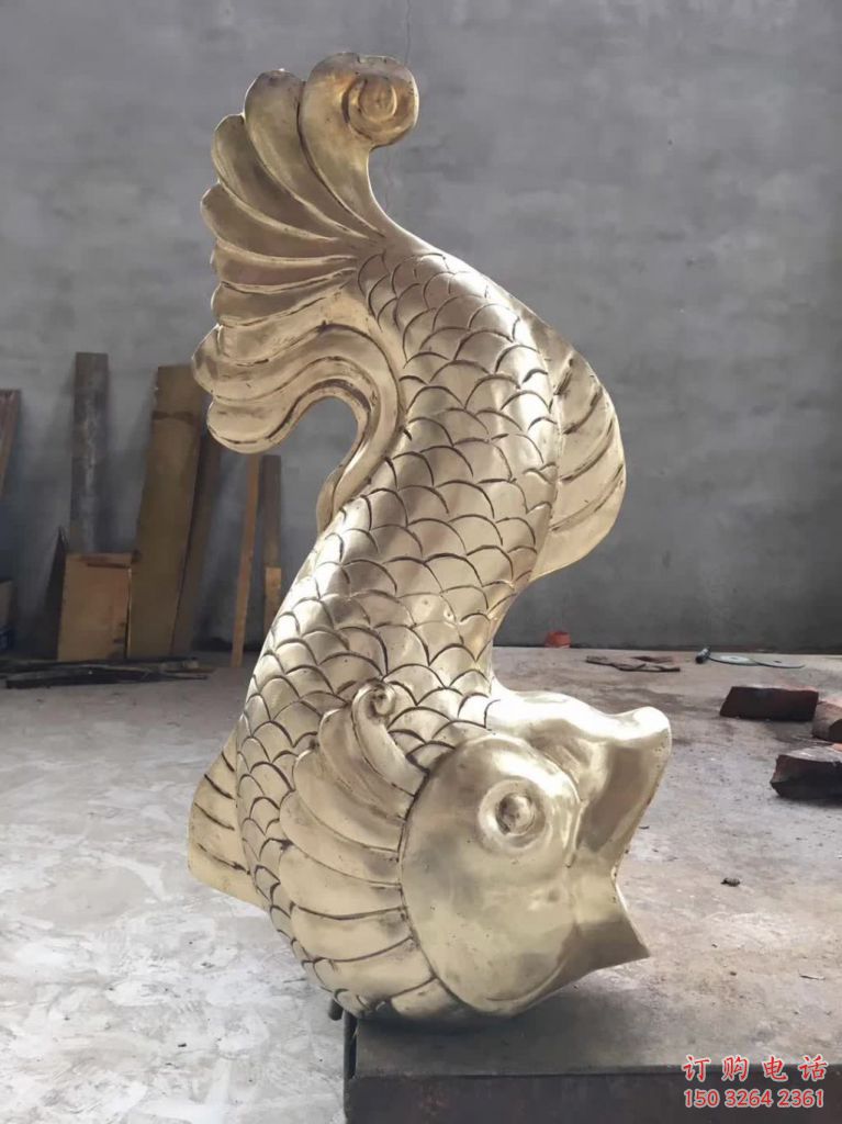 公園鯉魚銅雕廠家 街頭動(dòng)物銅雕