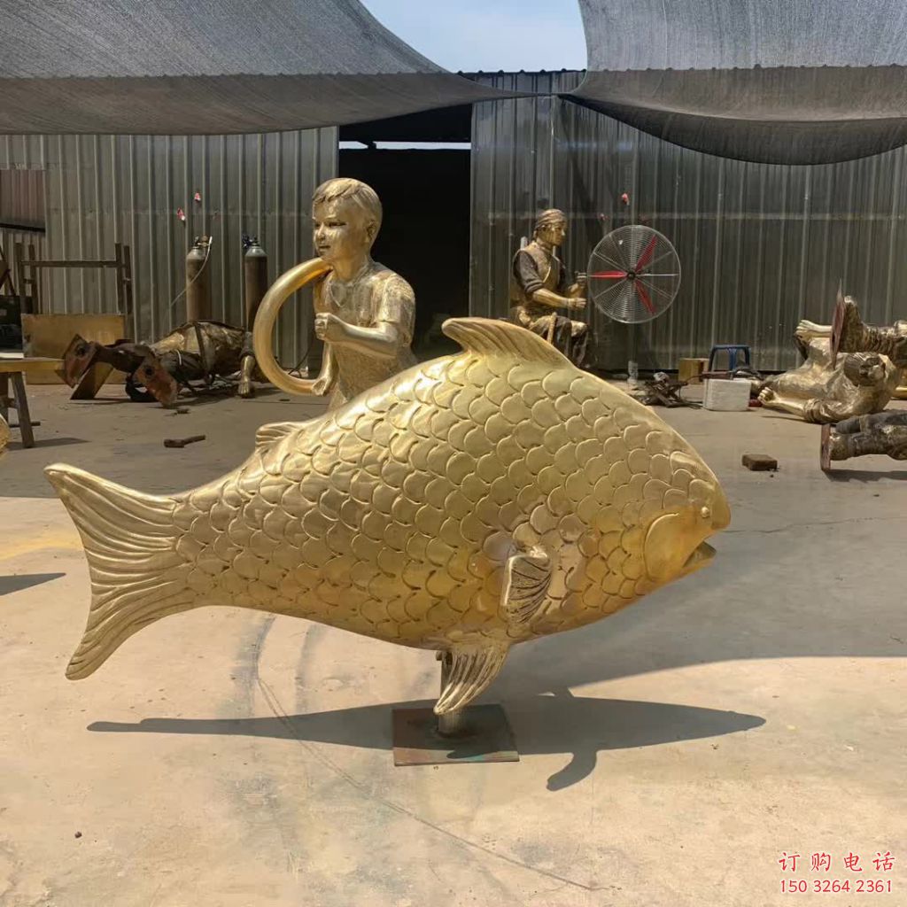 鯉魚銅雕廠家 抽象動物銅雕