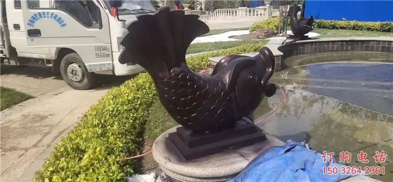 仿古金魚銅雕廠家 彩繪動(dòng)物銅雕