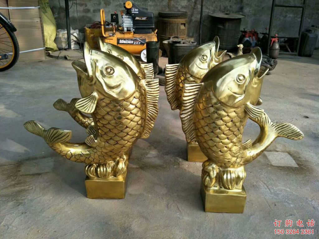 廣場金魚銅雕廠家 青銅動物銅雕