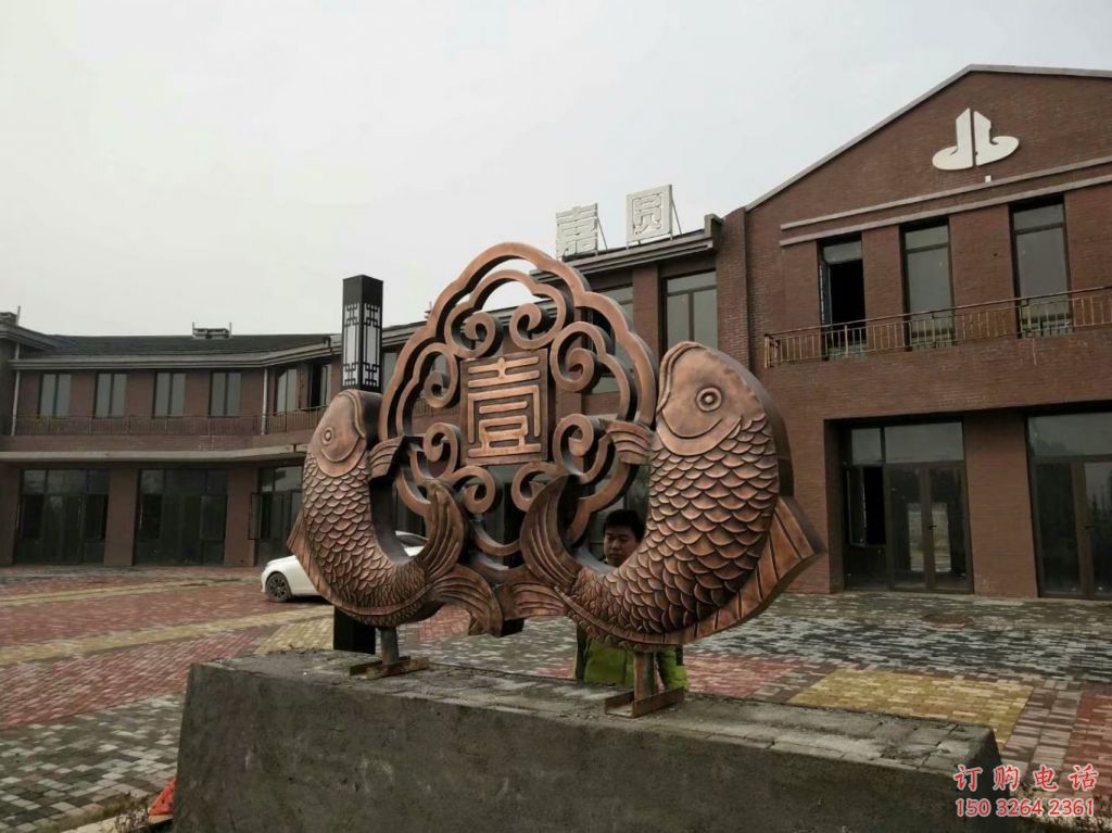 城市銅魚銅雕廠家 黃銅動物銅雕