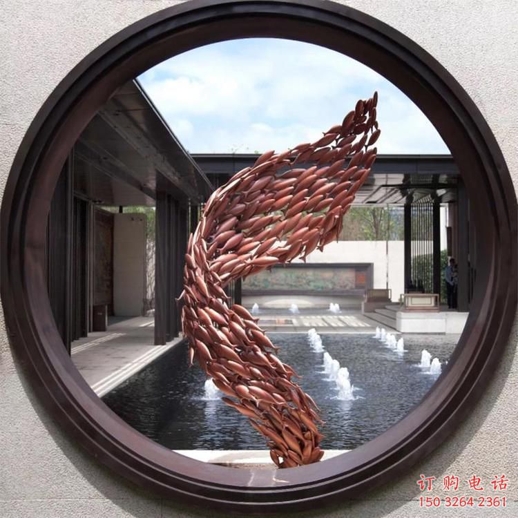 仿古銅魚銅雕廠家 彩繪動物銅雕