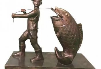 紫銅鯉魚銅雕廠家 仿古動(dòng)物銅雕