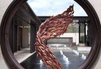 仿古銅魚銅雕廠家 彩繪動物銅雕
