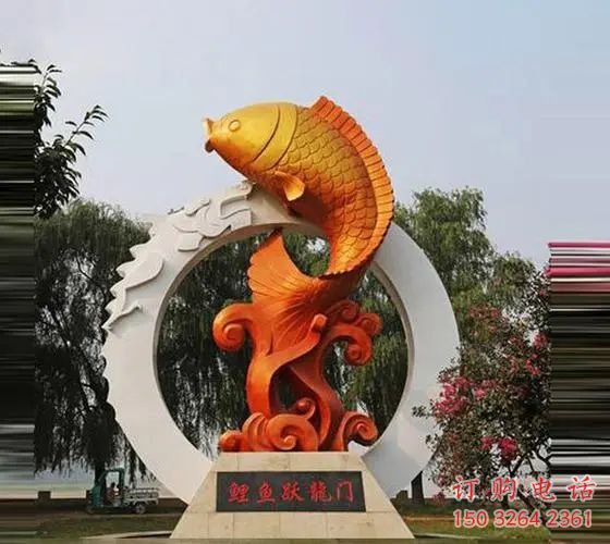 廣場(chǎng)鯉魚跳龍門銅雕廠家 青銅動(dòng)物銅雕