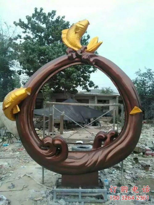 別墅鯉魚跳龍門銅雕廠家 公園動(dòng)物銅雕