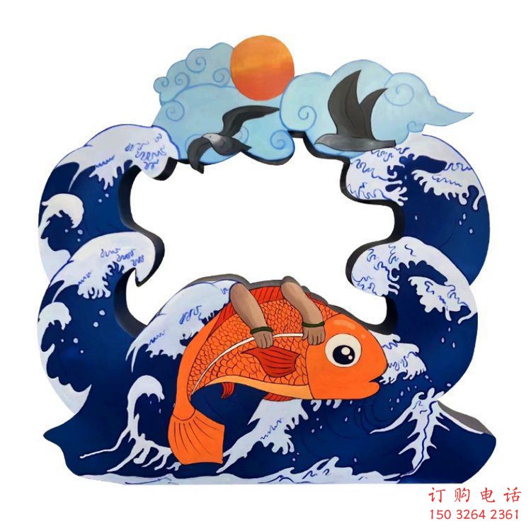鯉魚跳龍門銅雕廠家 抽象動(dòng)物銅雕