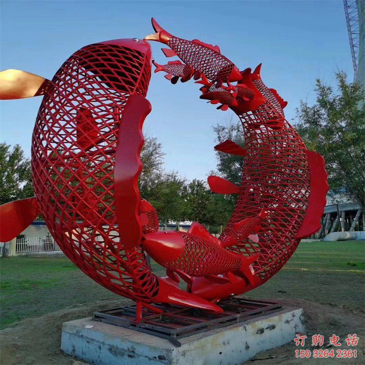 公園鯉魚跳龍門銅雕廠家 街頭動物銅雕