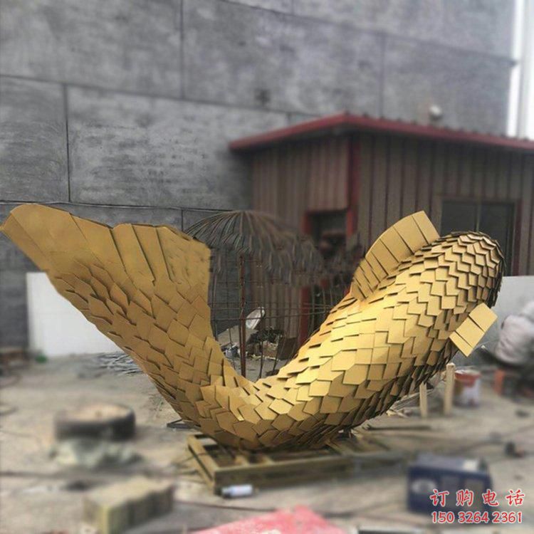 抽象鯨魚銅雕廠家 辦公室動物銅雕