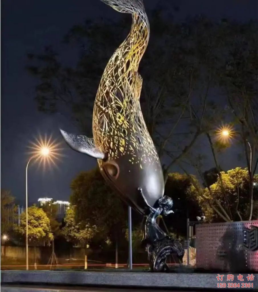 公園鯨魚銅雕廠家 街頭動(dòng)物銅雕