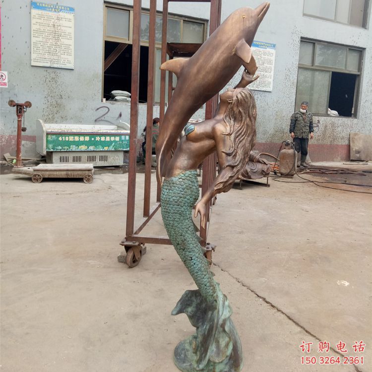 城市海豚銅雕廠家 黃銅動(dòng)物銅雕