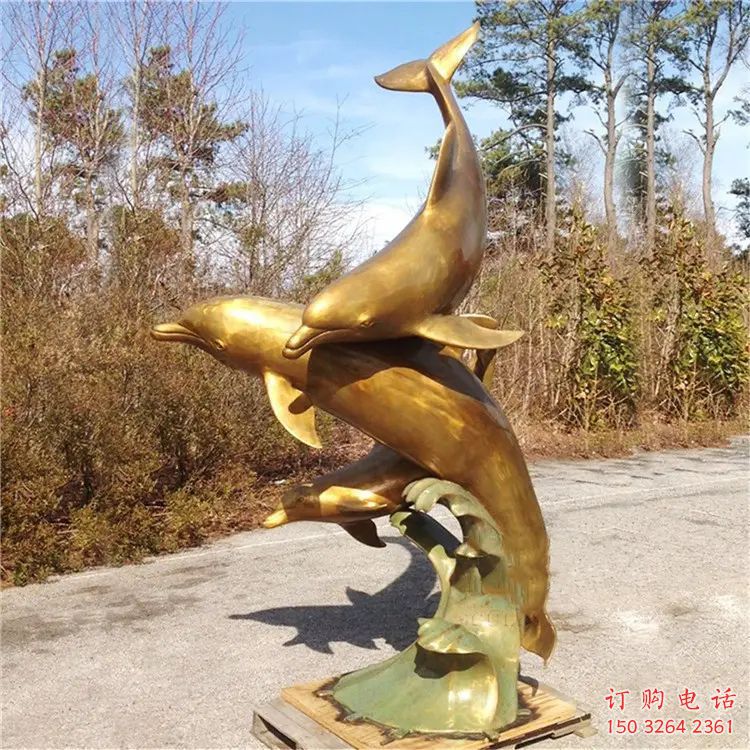 園林海豚銅雕廠家 青銅動(dòng)物銅雕