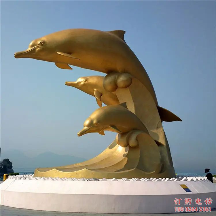 海豚銅雕廠家 抽象動物銅雕
