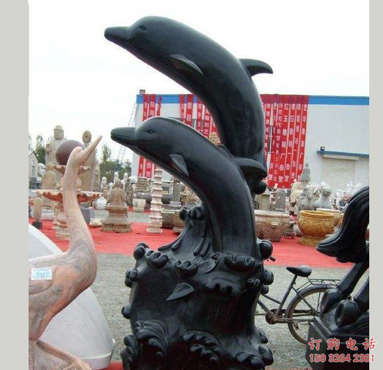 街頭海豚銅雕廠家 城市動物銅雕