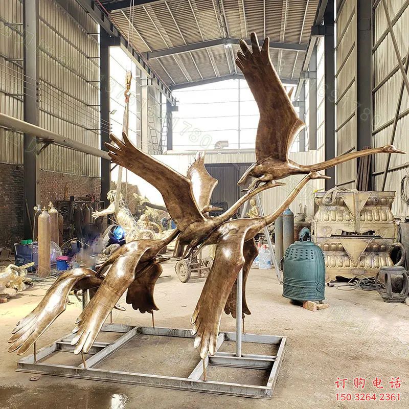 黃銅鴻雁銅雕廠家 仿古動(dòng)物銅雕