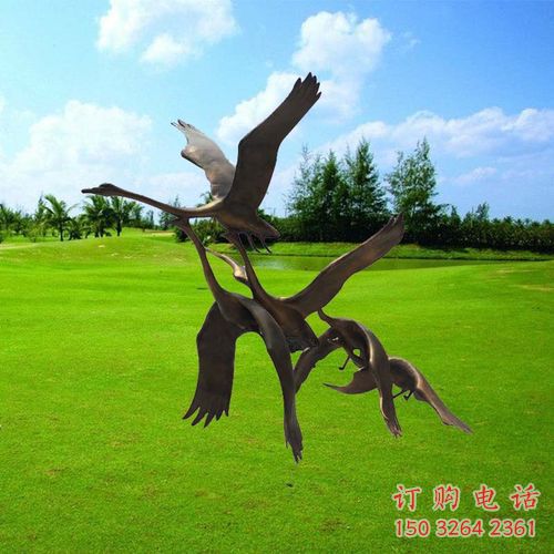 街頭鴻雁銅雕廠家 城市動(dòng)物銅雕