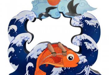 鯉魚跳龍門銅雕廠家 抽象動物銅雕