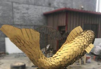 抽象鯨魚銅雕廠家 辦公室動物銅雕