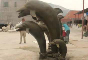 廣場海豚銅雕廠家 青銅動物銅雕