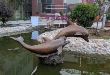 青銅海豚銅雕廠家 公園動(dòng)物銅雕