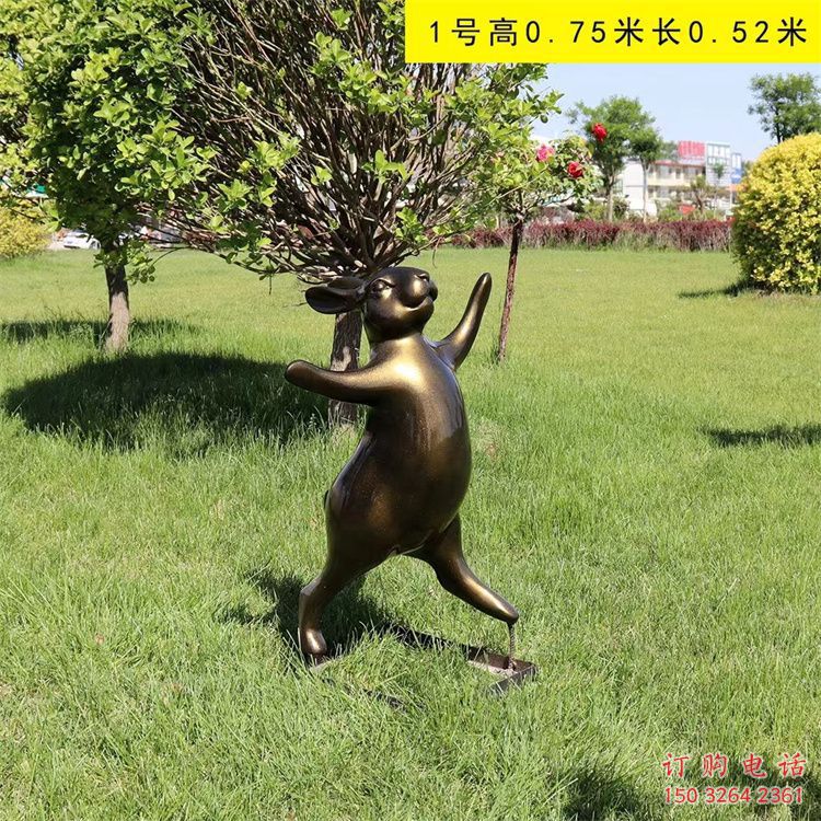 紫銅兔子銅雕廠家 仿古動物銅雕