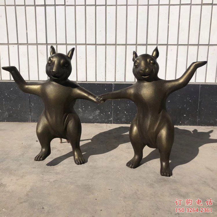 彩繪兔子銅雕廠家 仿古動物銅雕