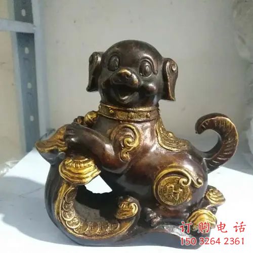青銅狗銅雕廠家 公園動(dòng)物銅雕