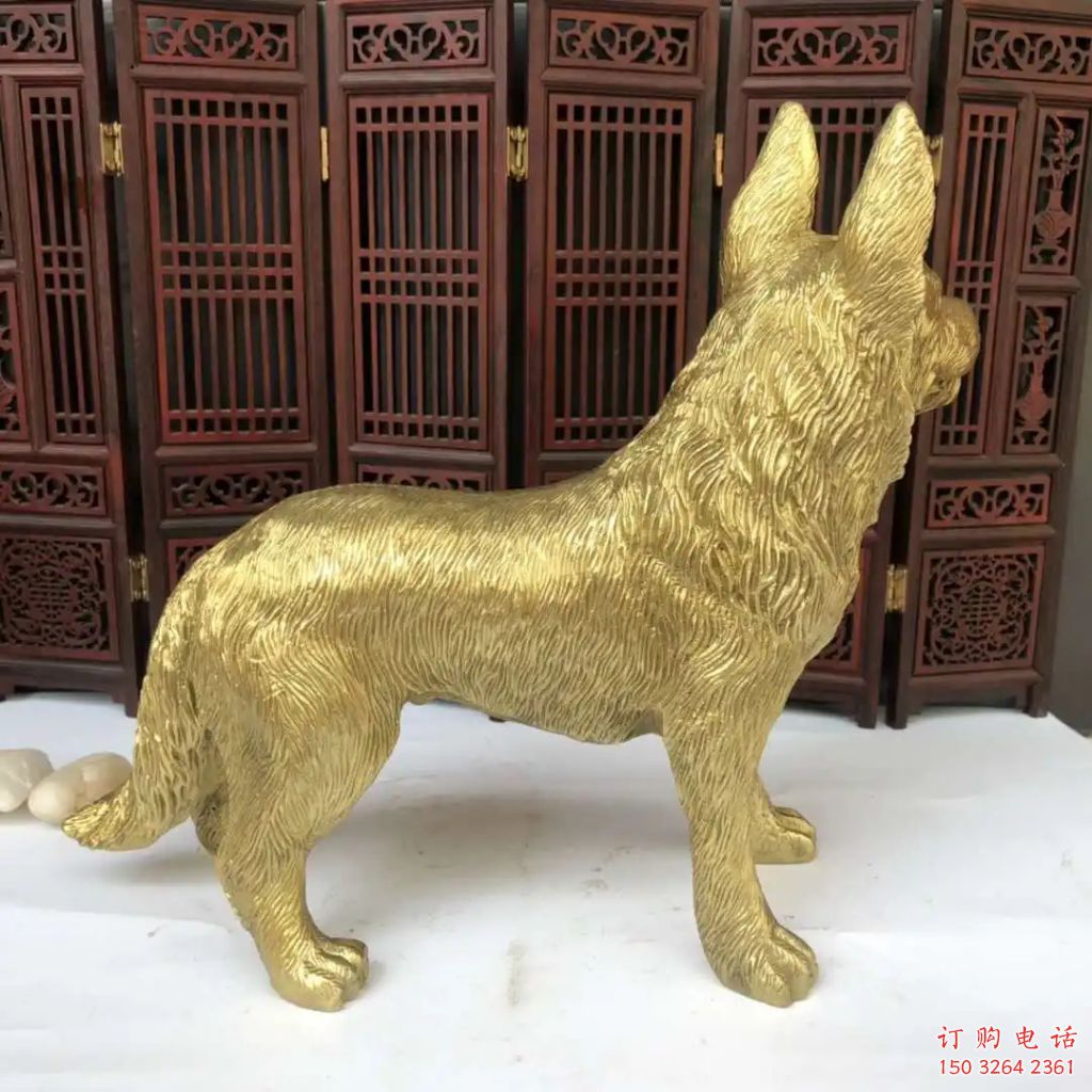 黃銅小狗銅雕廠家 仿古動物銅雕
