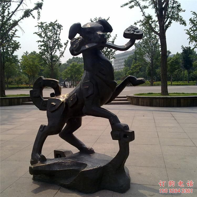 公園小狗銅雕廠家 街頭動(dòng)物銅雕
