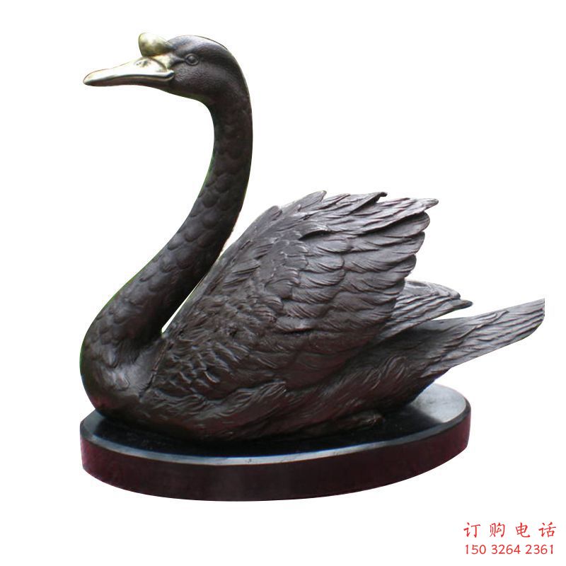 黃銅天鵝銅雕廠家 仿古動物銅雕