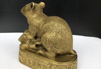 城市老鼠銅雕廠家 黃銅動物銅雕