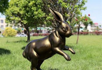 城市兔子銅雕廠(chǎng)家 黃銅動(dòng)物銅雕