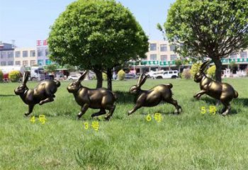抽象兔子銅雕廠(chǎng)家 辦公室動(dòng)物銅雕
