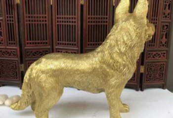 黃銅小狗銅雕廠家 仿古動(dòng)物銅雕