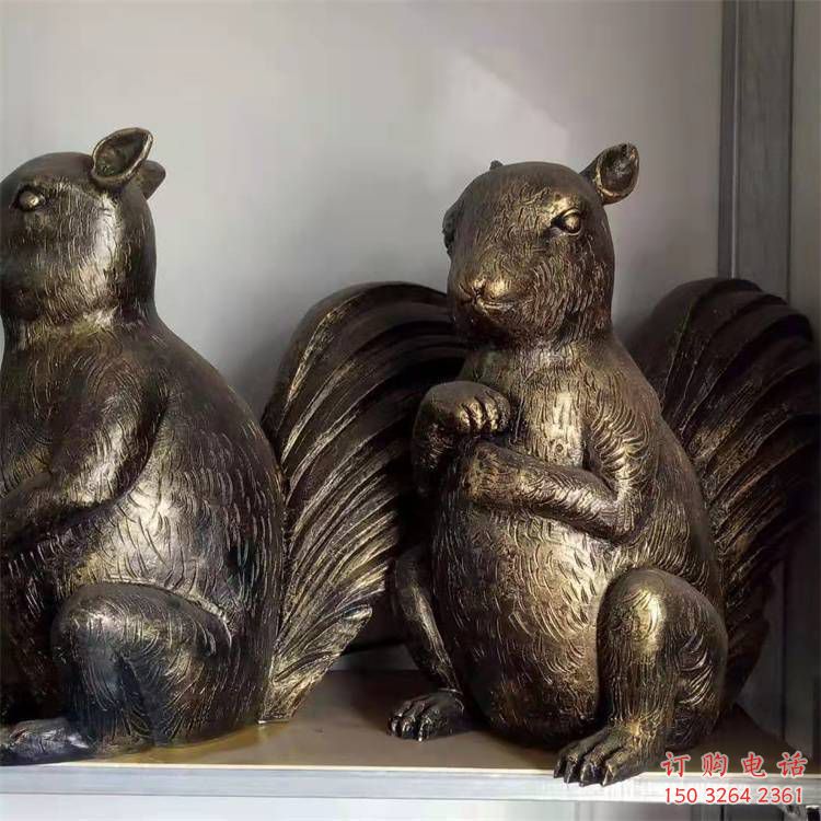 紫銅松鼠銅雕廠家 仿古動物銅雕