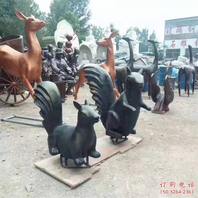 公園松鼠銅雕廠家 街頭動(dòng)物銅雕