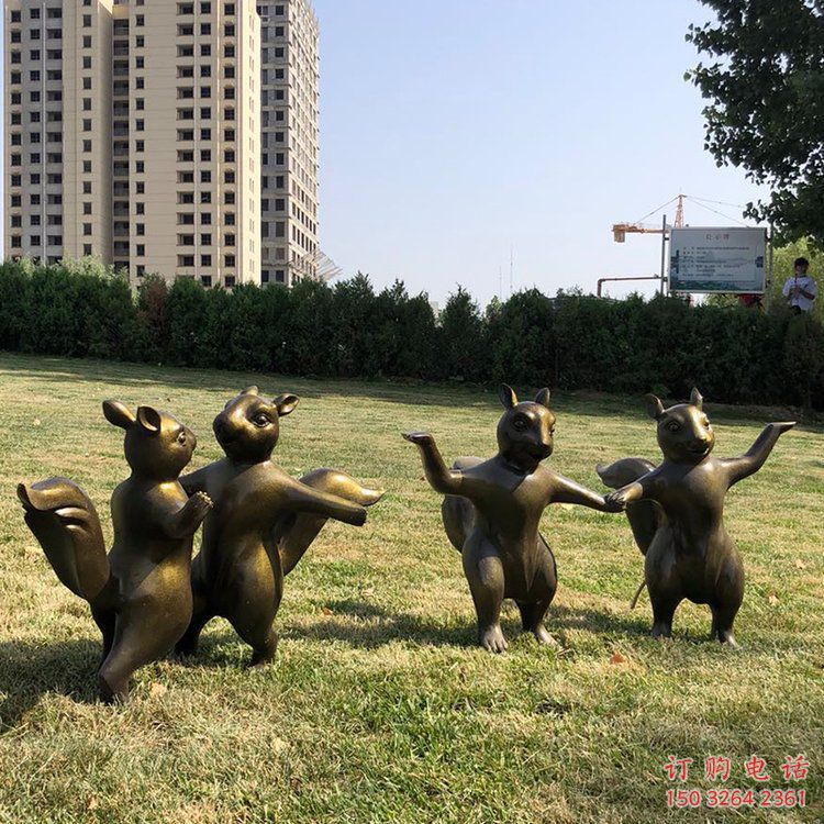 松鼠銅雕廠家 抽象動物銅雕