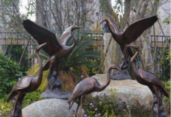 仿古鴕鳥銅雕廠家 彩繪動物銅雕