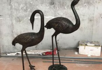 紫銅鴕鳥銅雕廠家 仿古動物銅雕