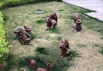 青銅松鼠銅雕廠家 公園動(dòng)物銅雕