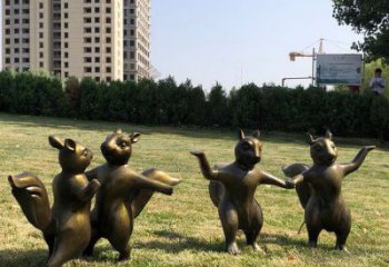 松鼠銅雕廠家 抽象動(dòng)物銅雕