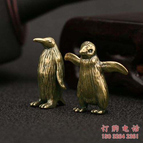 彩繪企鵝銅雕廠家 仿古動(dòng)物銅雕