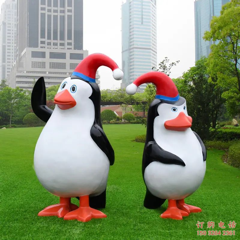 公園企鵝銅雕廠家 街頭動物銅雕