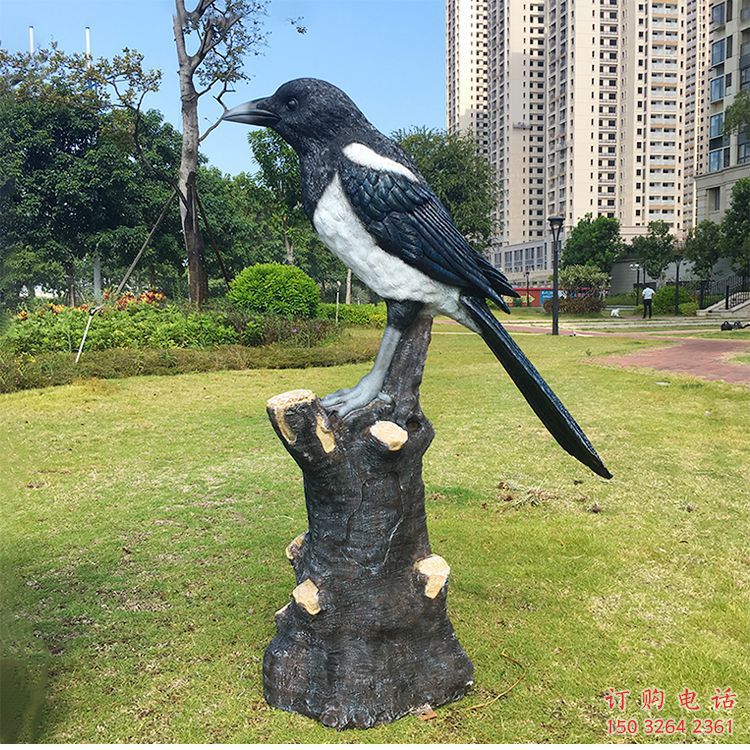 公園喜鵲銅雕廠家 街頭動物銅雕