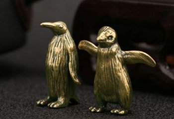 彩繪企鵝銅雕廠家 仿古動物銅雕
